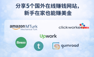 分享5个国外在线赚钱网站，新手在家也能赚美金