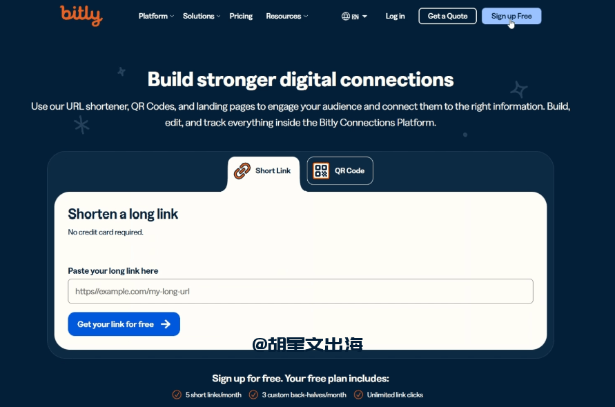 Bitly这种短链工具免费就能用,粘贴长网址点一下就能生成bit。ly开头的短链