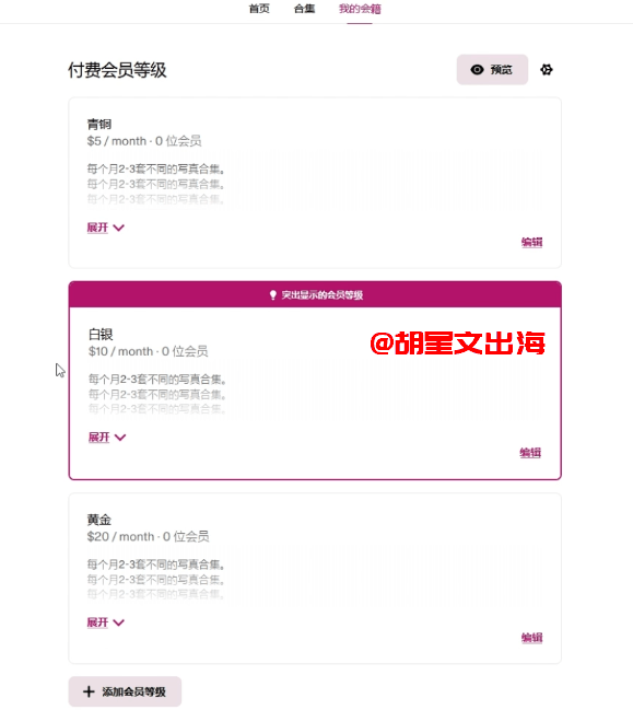 设置三个会员等级