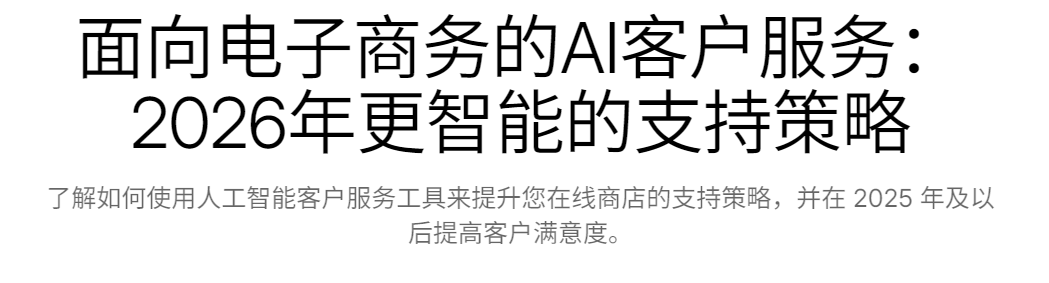 Shopify官方AI客户服务文章截图