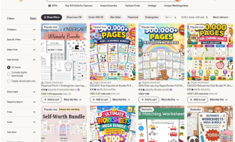 Etsy卖可打印worksheets：用AI做数字模板，月赚1000美金的海外副业