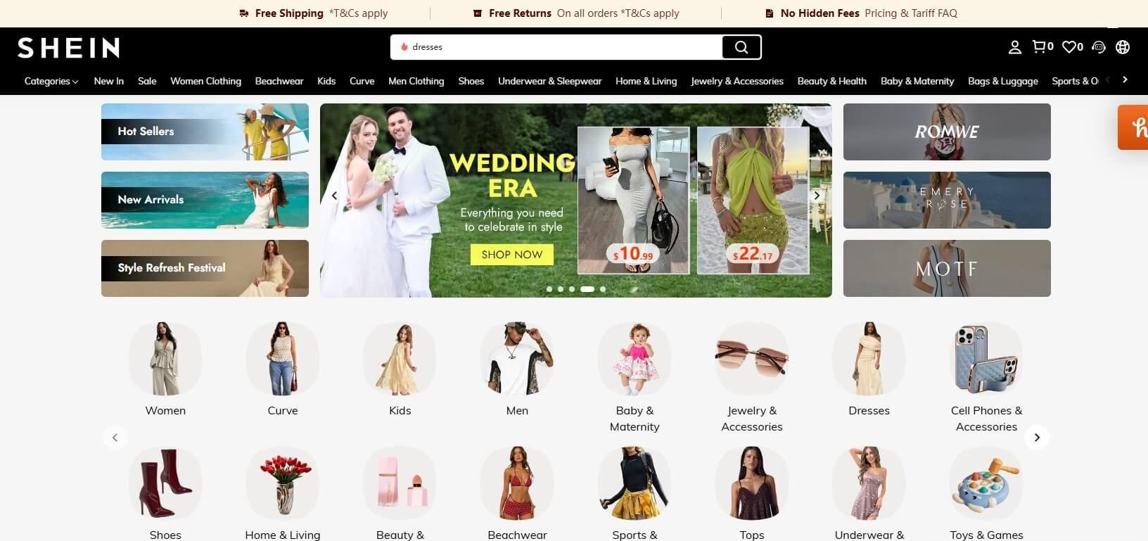电商独立站案例:跨境女装品牌自建站首页,商品分类导航加购物车结账,不依赖第三方平台