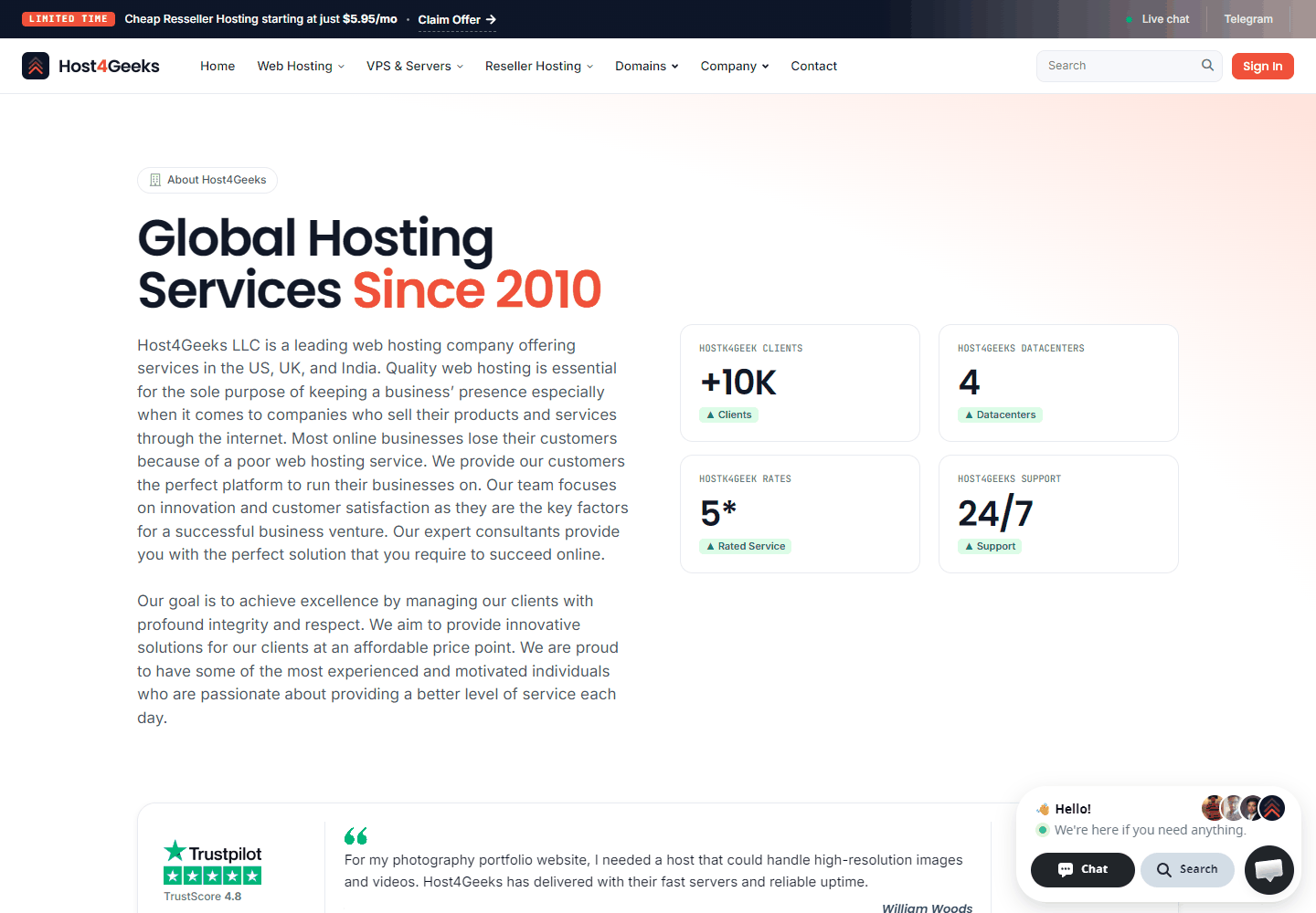 Host4Geeks公司介绍和团队