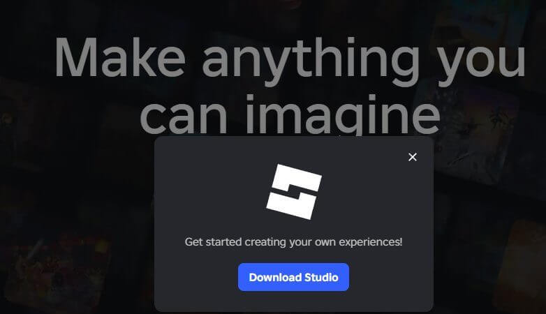 下载Roblox Studio的页面,这是官方免费提供的游戏开发工具