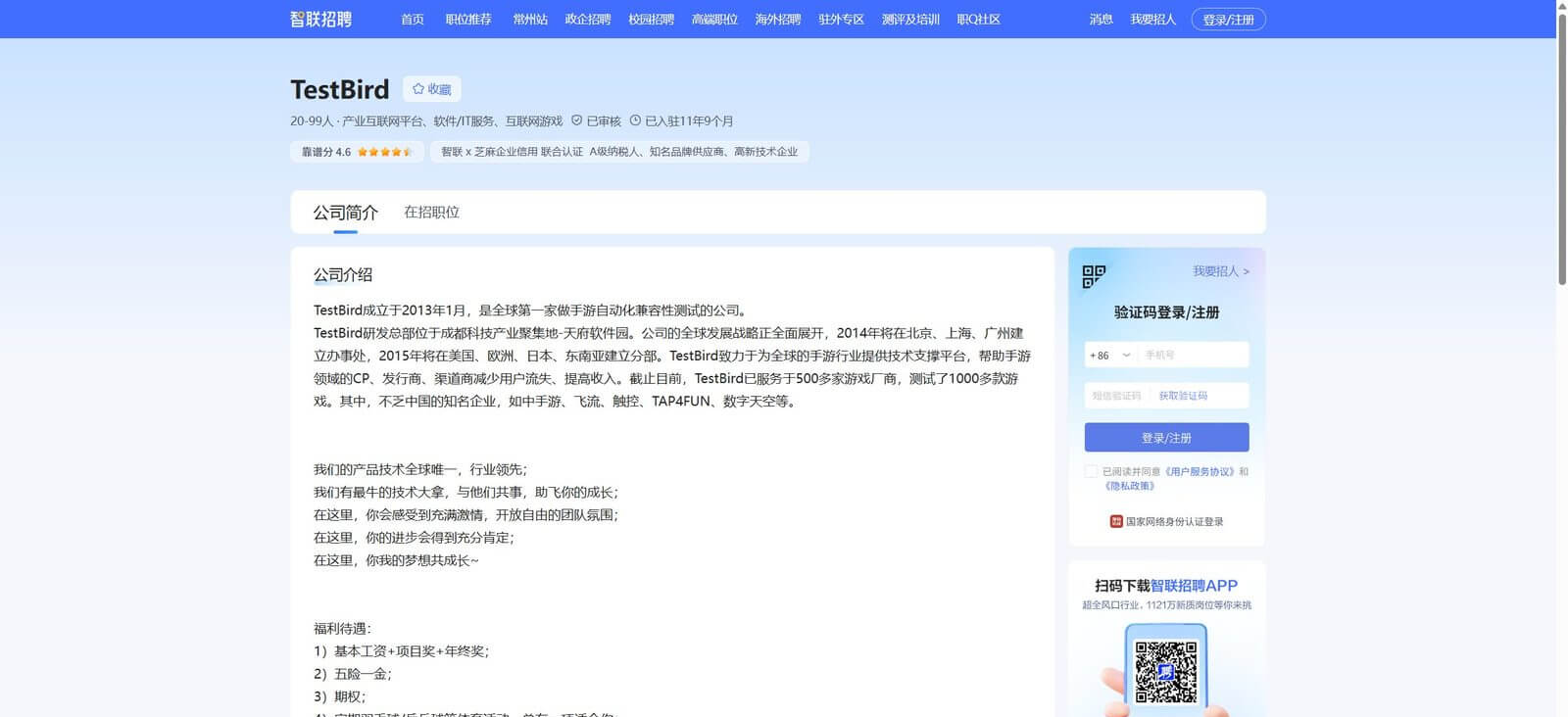 国内一家同名软件测试公司TestBird的页面,容易和德国众测平台Testbirds搞混