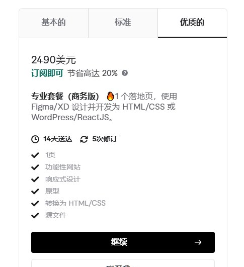 网站设计服务的商务套餐，2490美元