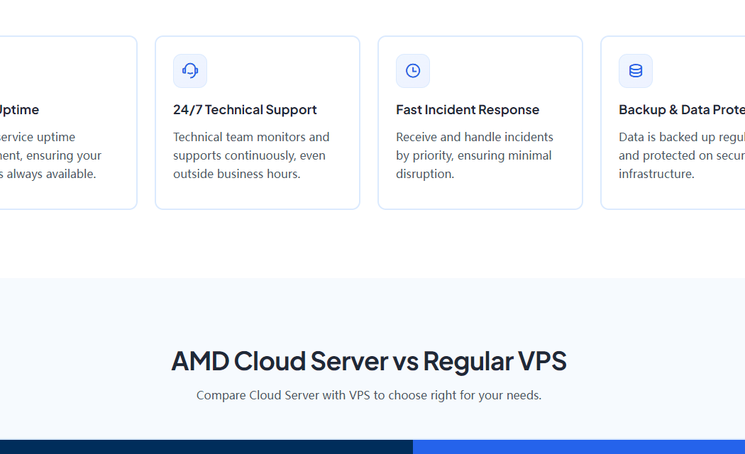 AZDIGI官网做的云服务器和普通VPS对比表
