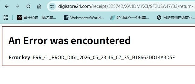 Digistore24绑定PayPal验证时报错的页面,换收款方式能绕过