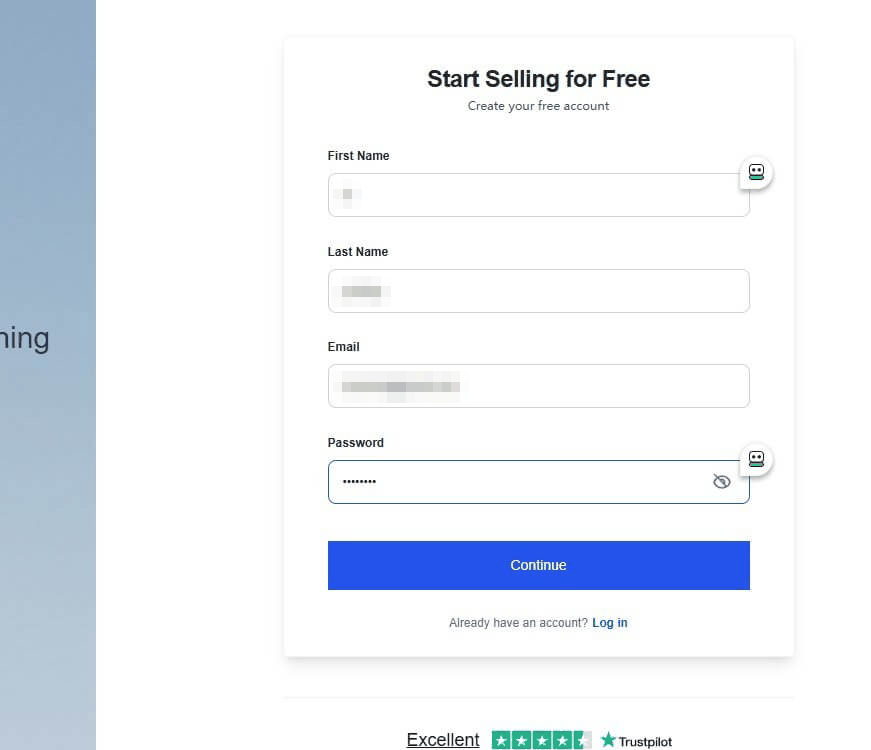 Digistore24注册表单,填姓名邮箱密码就能免费开户