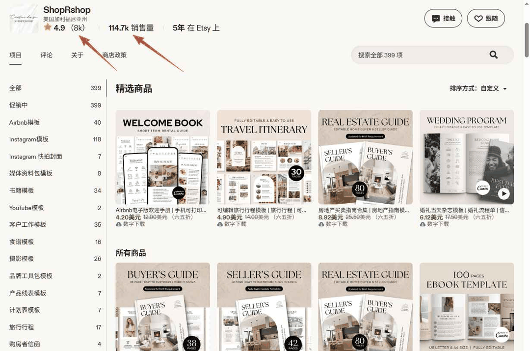 一家卖这类文档的店铺