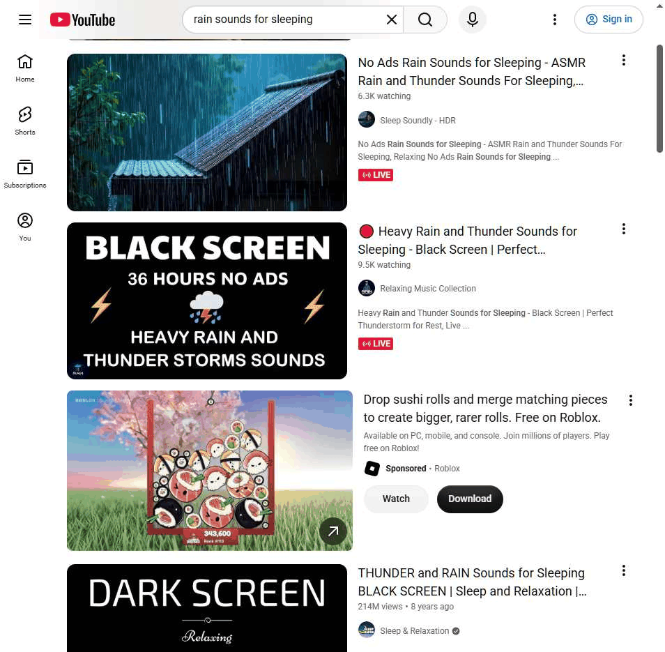 YouTube上无人出镜的雨声助眠频道,一条视频2.14亿次播放