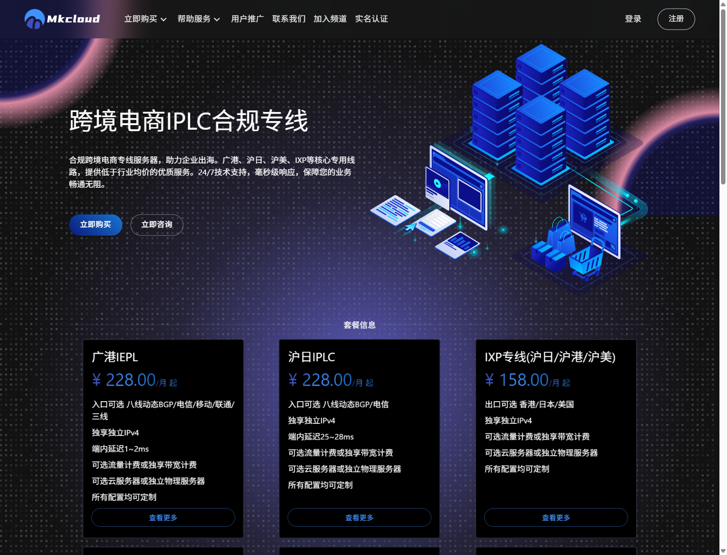 Mkcloud六条专线的价格和线路参数