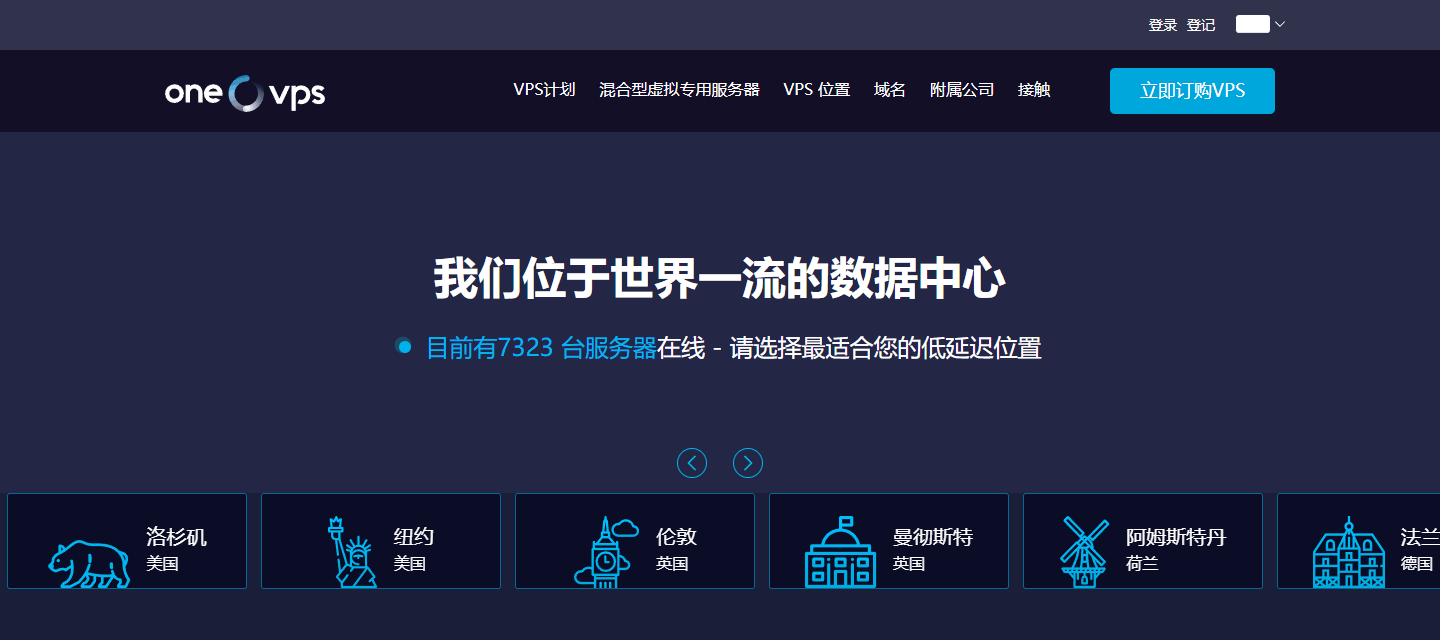 OneVPS的机房列表和在线服务器数量