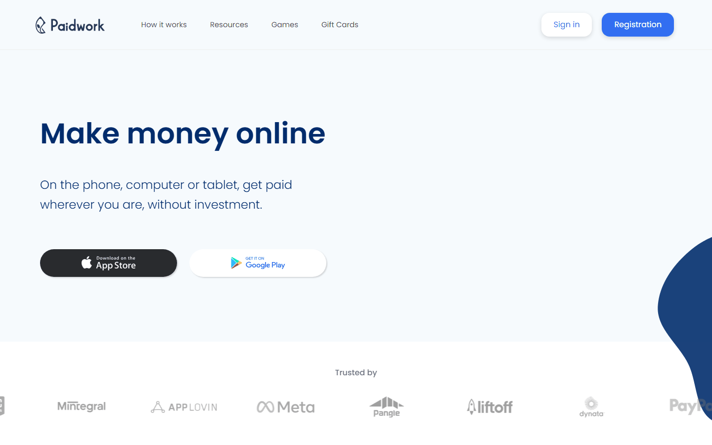 Paidwork官网首页,手机和电脑都能做任务赚美元的平台