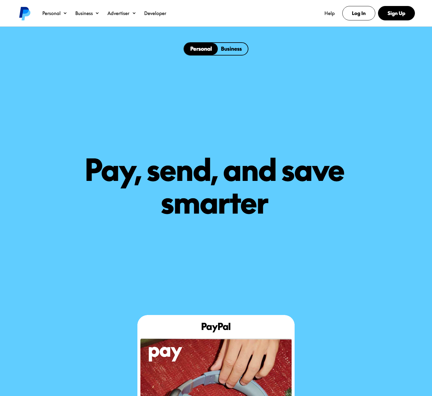 PayPal官网首页,联盟佣金次月十五号前后打到这里