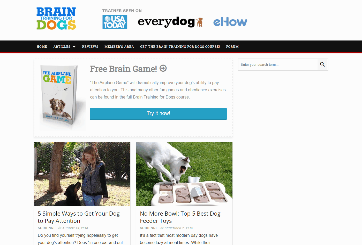 宠物训练电子书Brain Training for Dogs官网,产品落地页和免费试玩入口