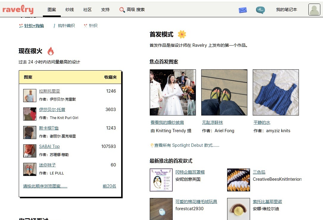 编织社区首页的热门图解榜