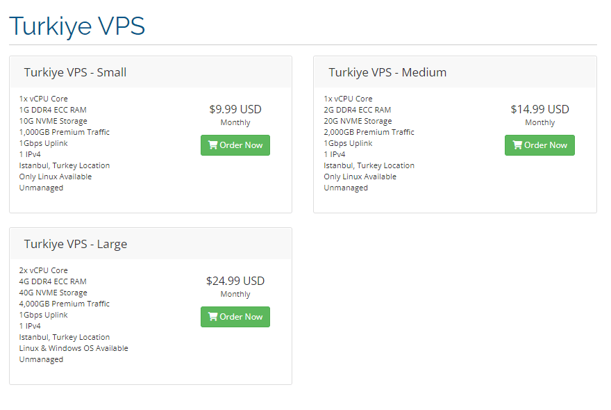 Serverfield的土耳其VPS,伊斯坦布尔机房1Gbps端口9.99美元起