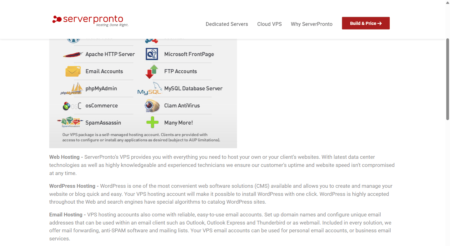 ServerPronto的VPS支持的软件和适用场景