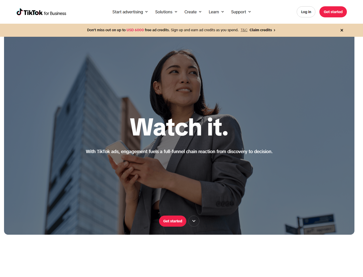 TikTok for Business首页,广告和商业化的官方入口