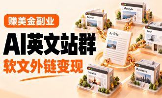 赚美金副业：英文AI站群权重变现项目